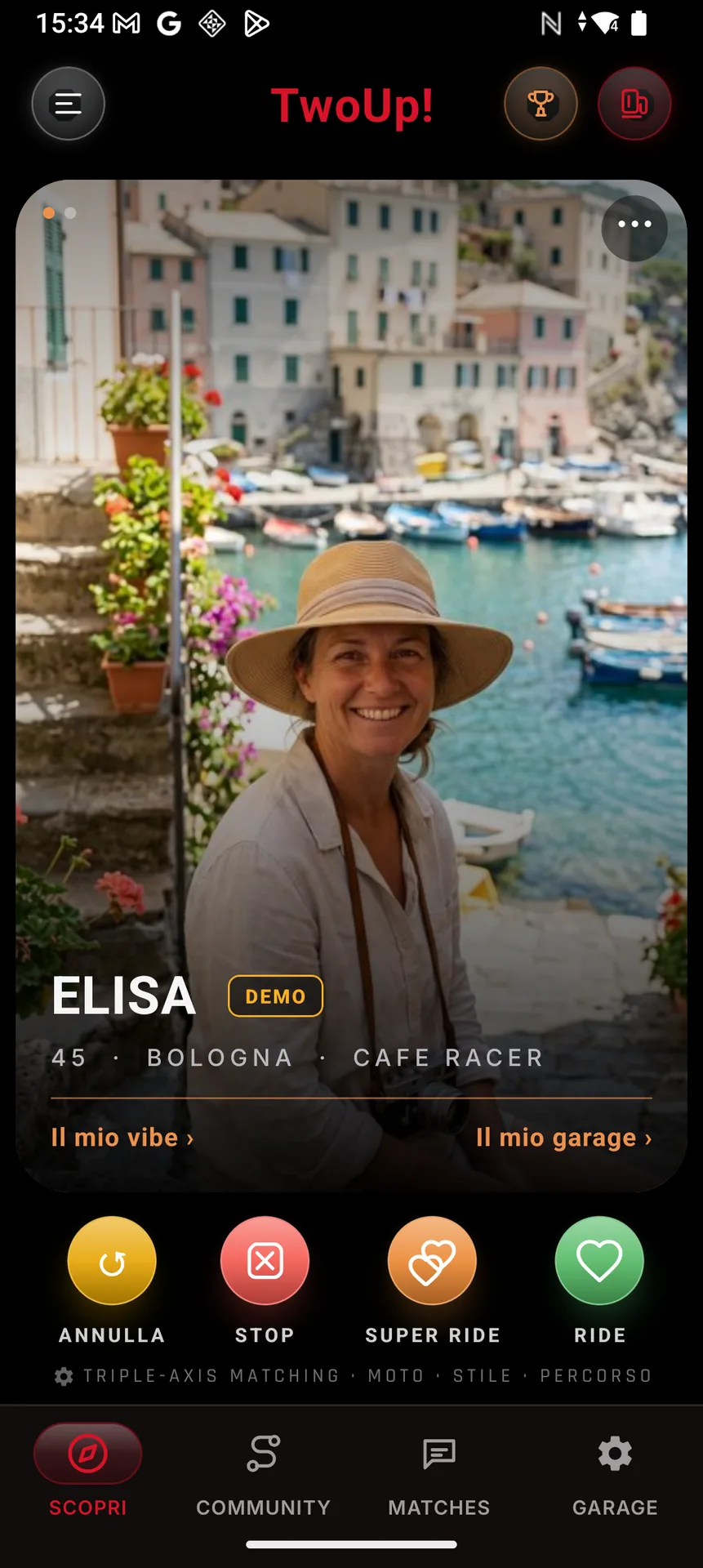 Profilo rider Elisa, 45, Bologna - cafe racer